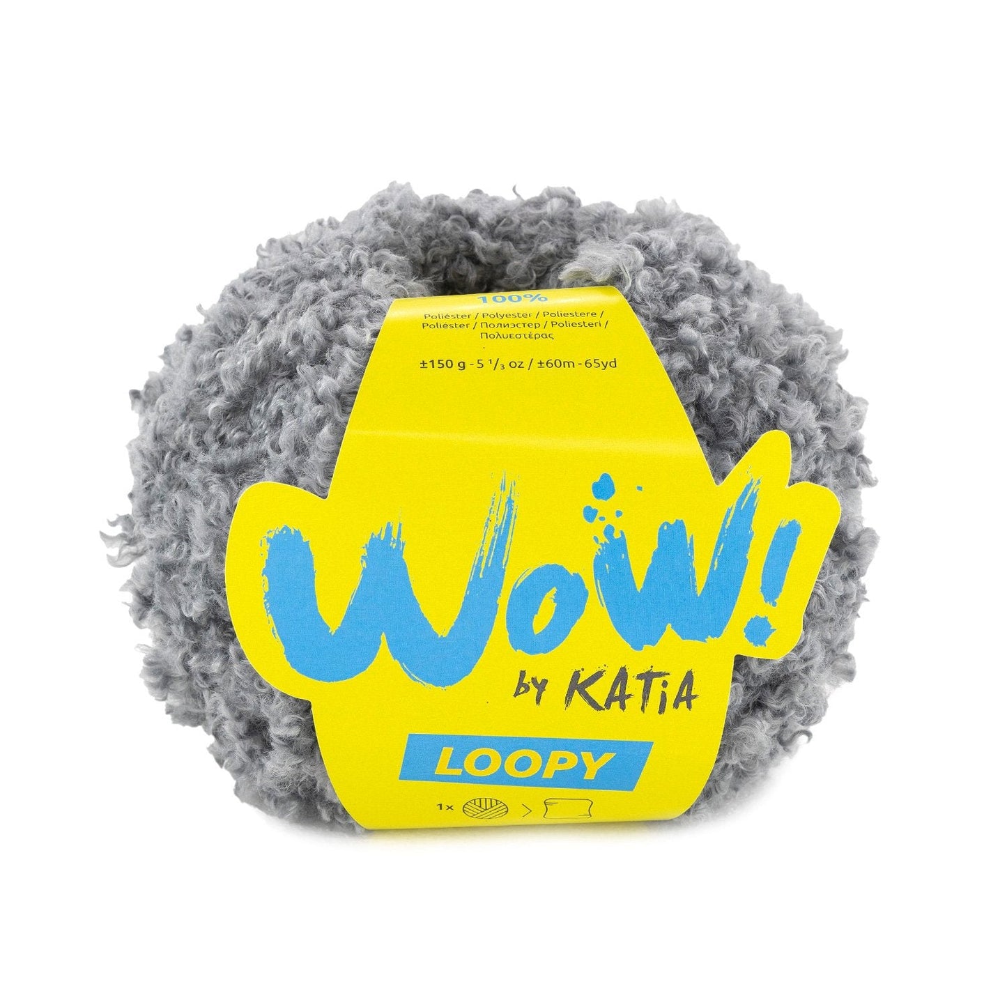 Wow Loopy Yarn 150G Col 154 Medium Grey