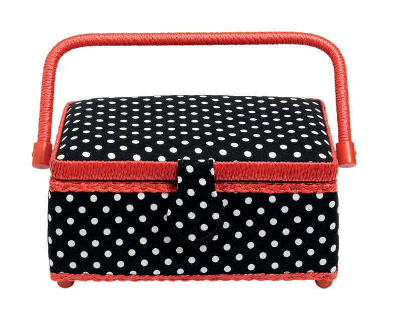Sewing Basket Polka Dots S Black/White