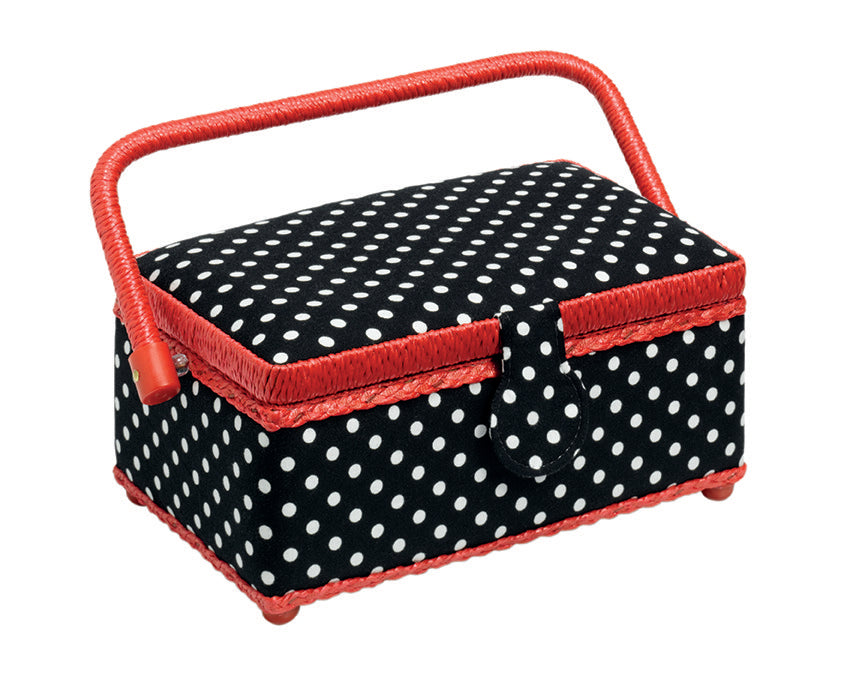 Sewing Basket Polka Dots S Black/White