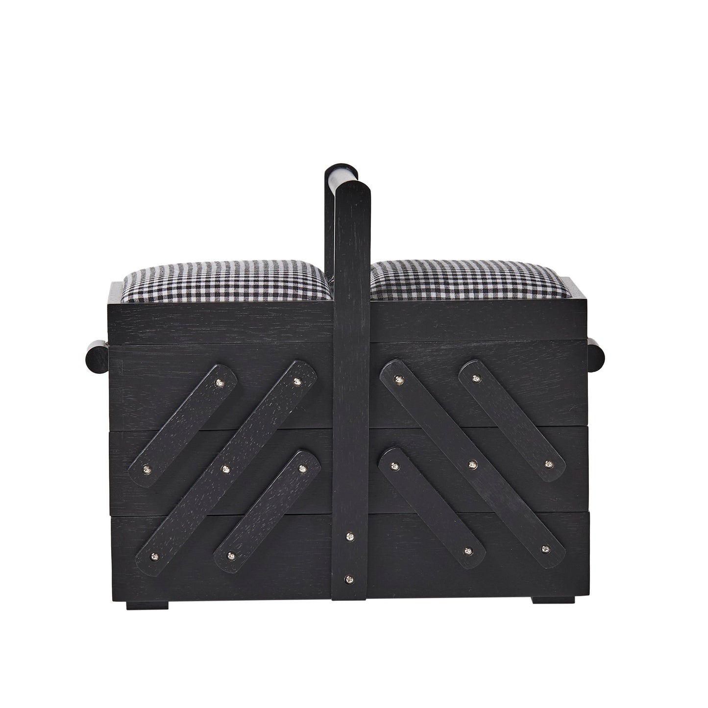Sewing Box Wood M Black with Fabric