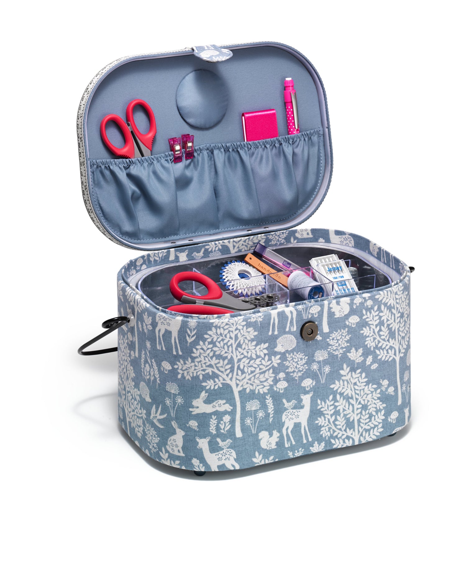 Sewing Basket L Oval Woodland