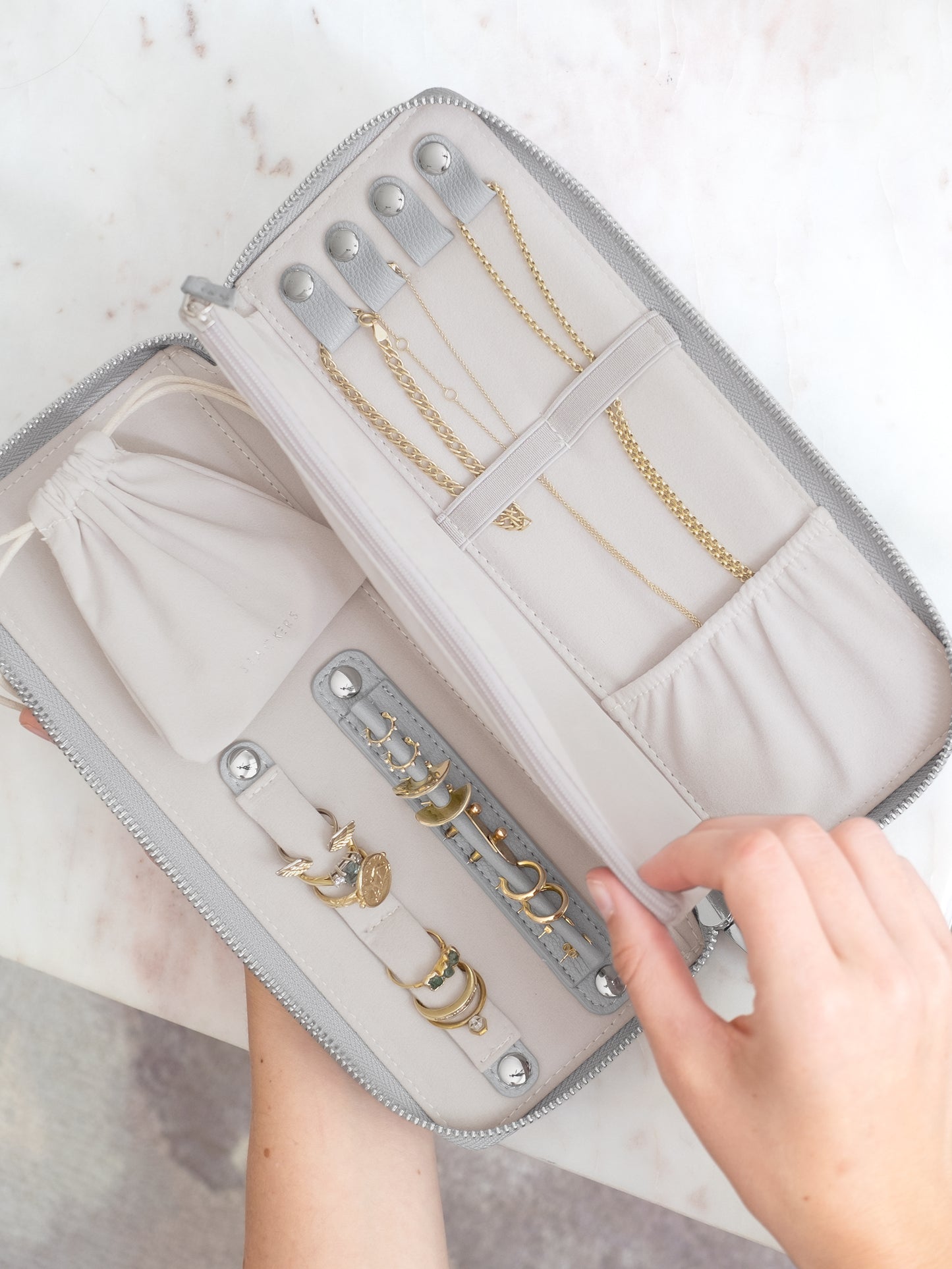 Jewellery Roll Pebble Grey