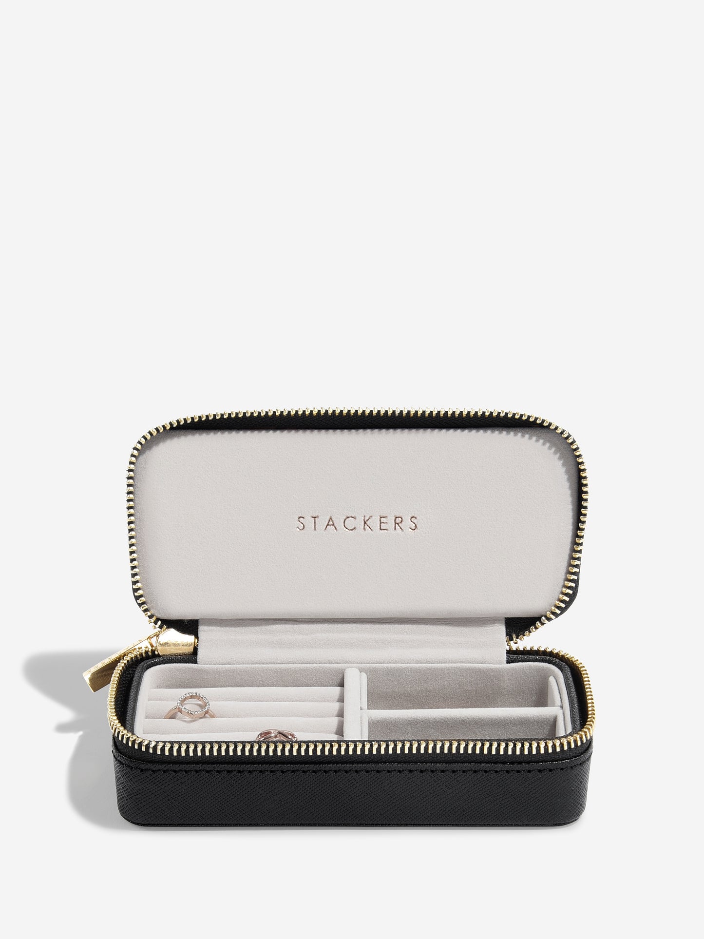Zipped Travel Jewellery Box Black