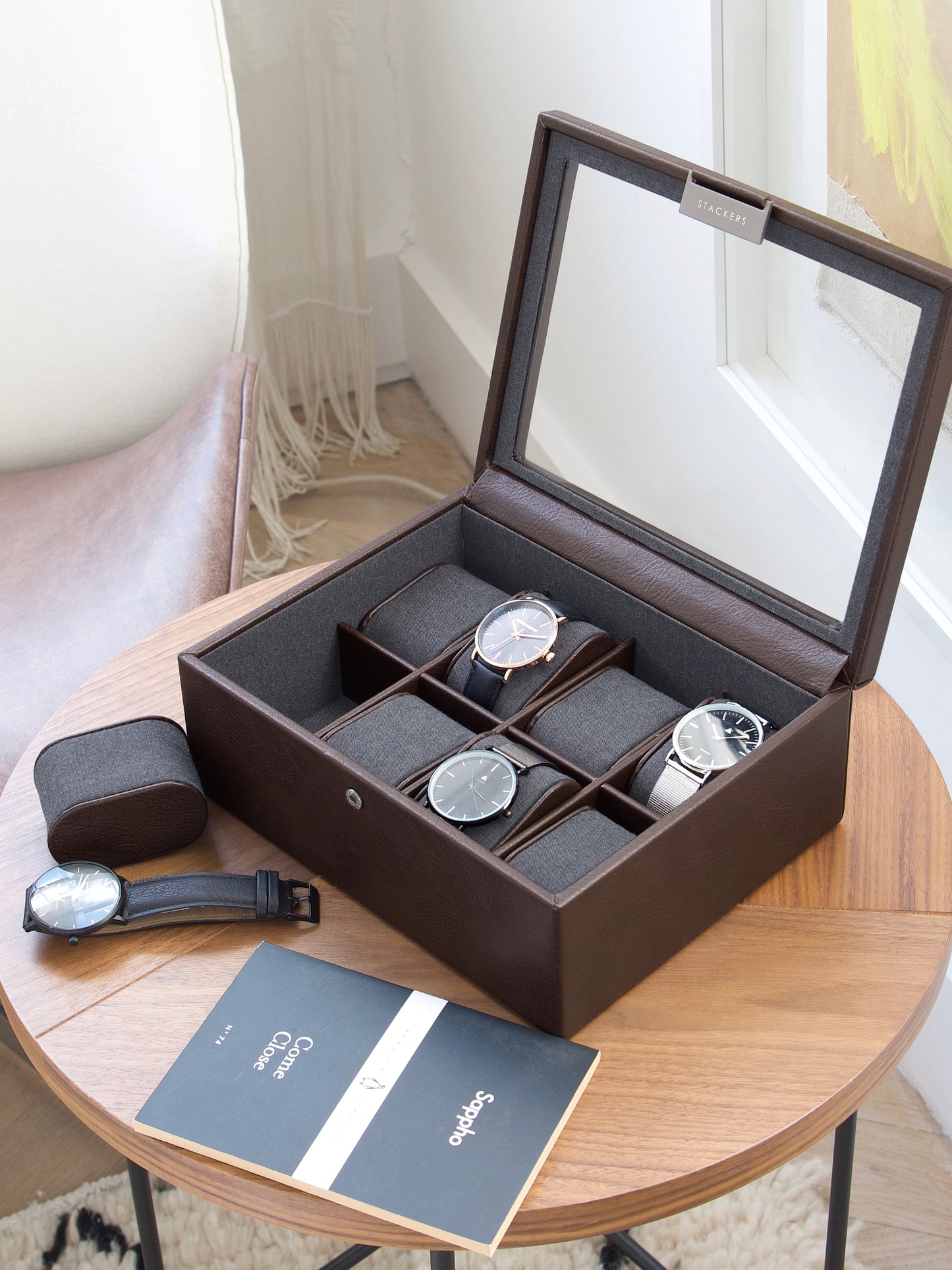 8 Piece Watch Box Brown