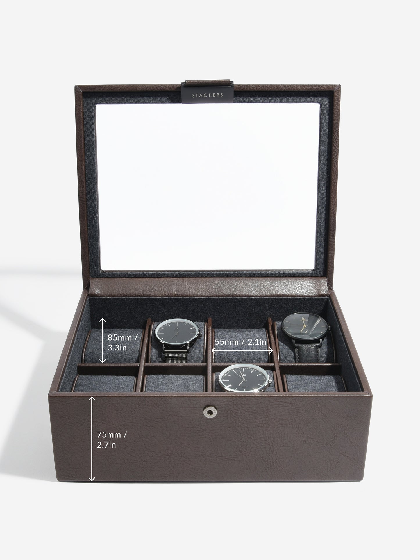 8 Piece Watch Box Brown
