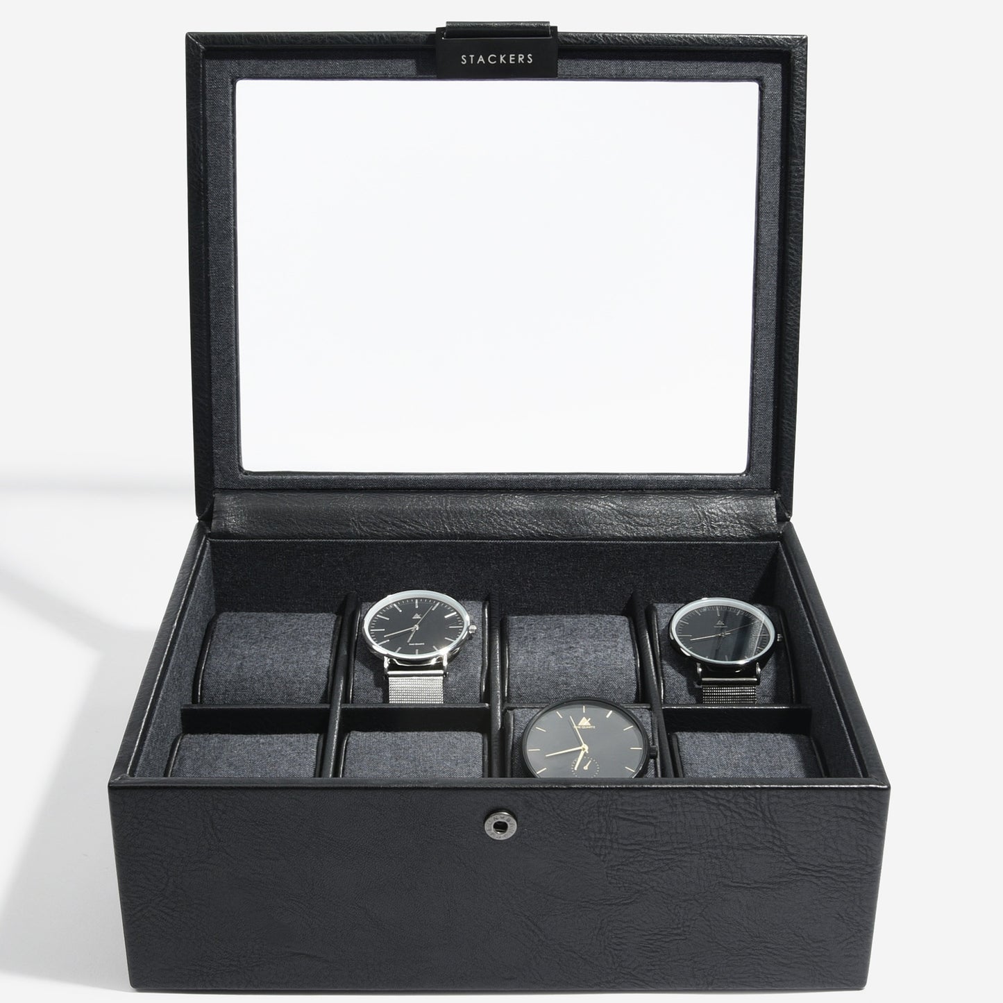 8 Piece Watch Box Black