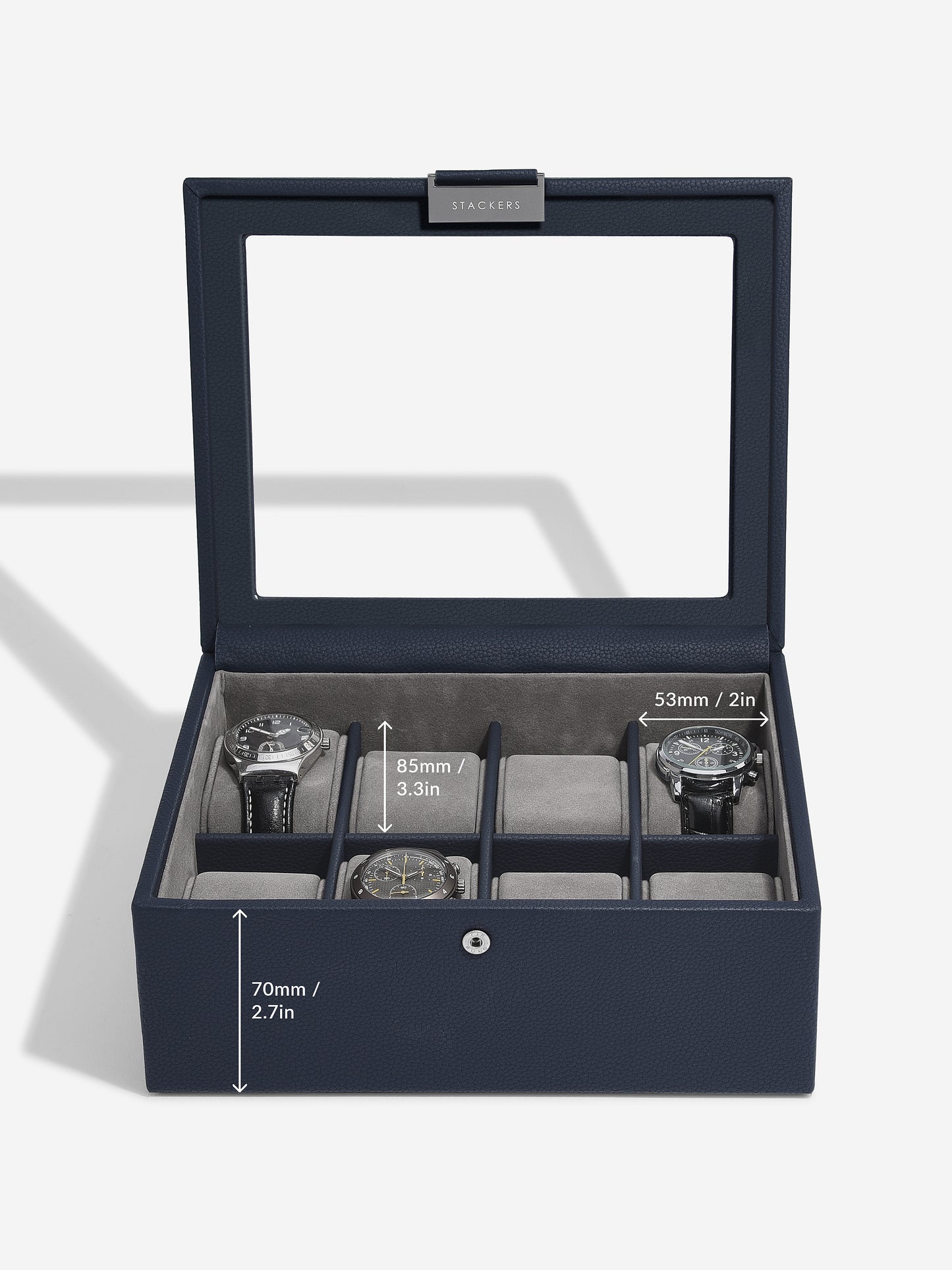 4 Piece Watch Box Navy Blue