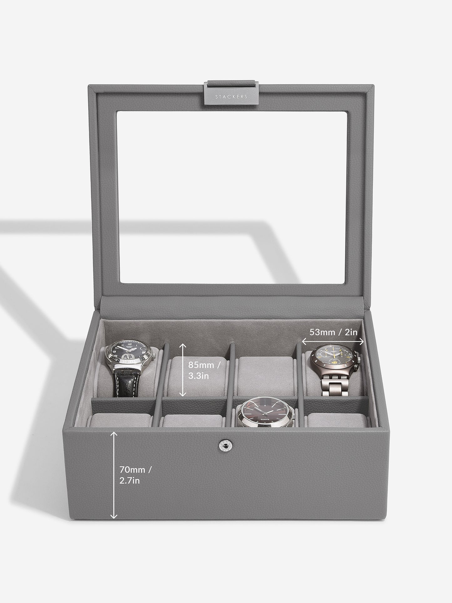 8 Piece Watch Box Slate Grey