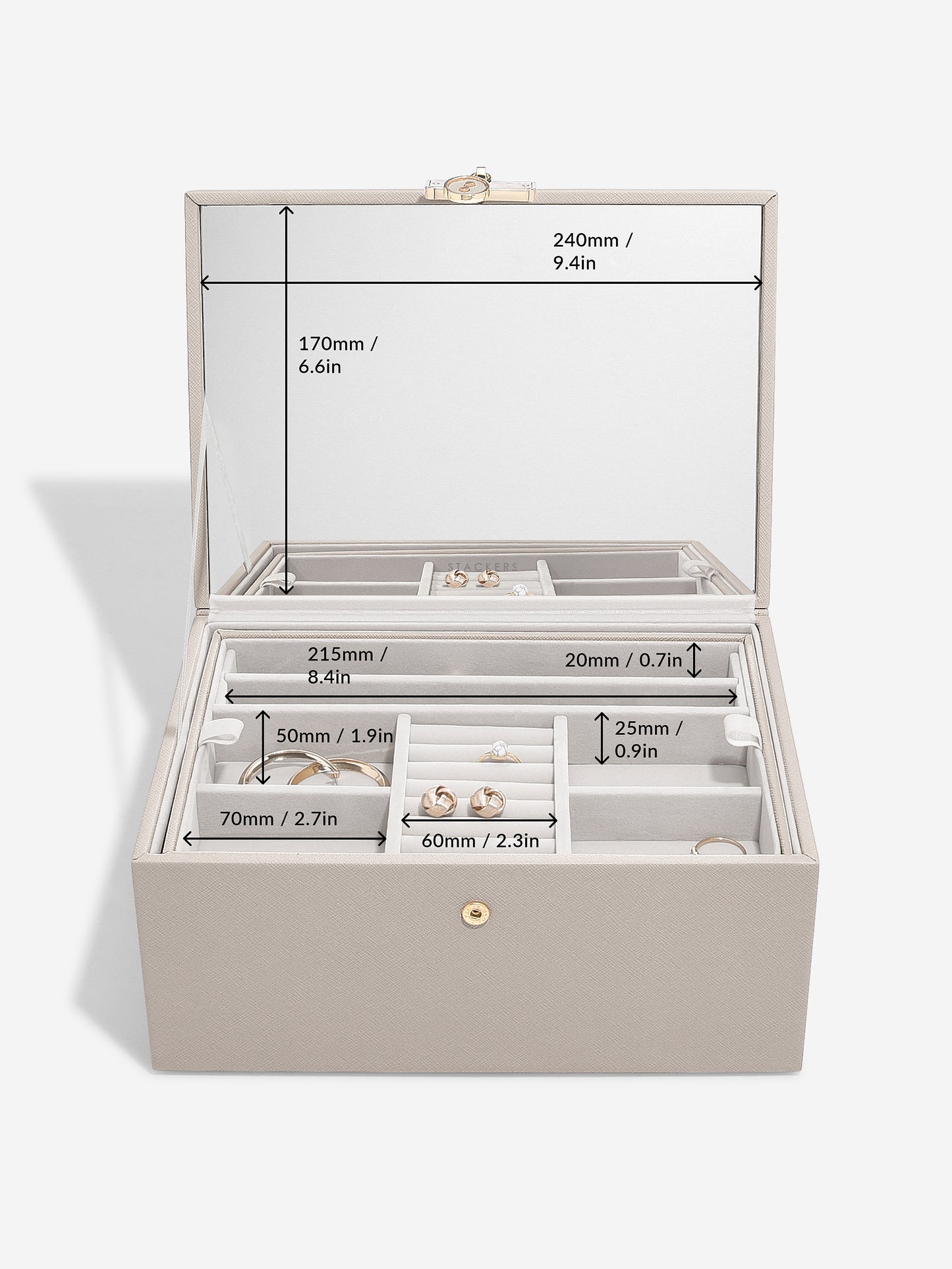 Luxury Taupe Classic Jewellery Box