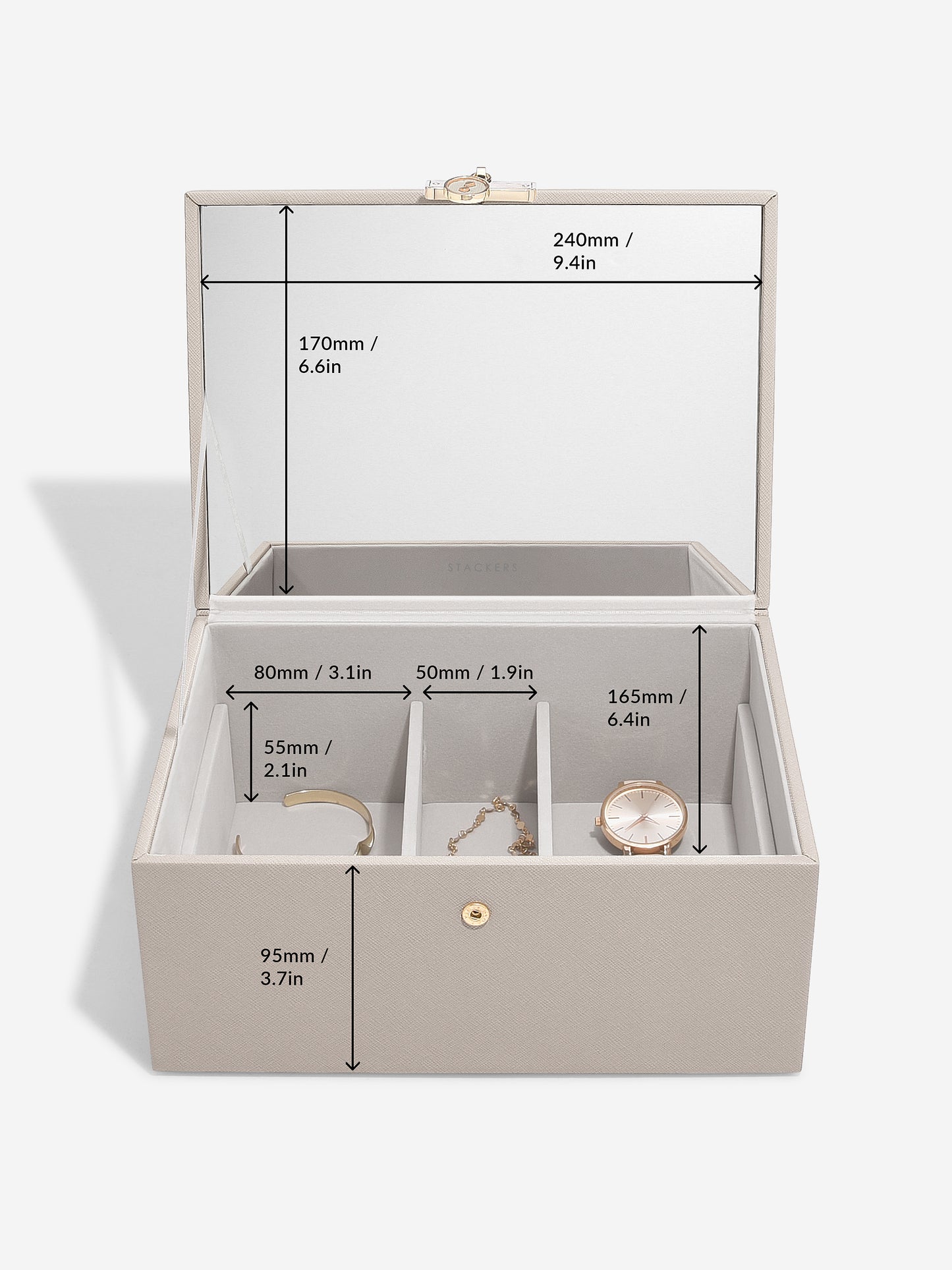 Luxury Taupe Classic Jewellery Box