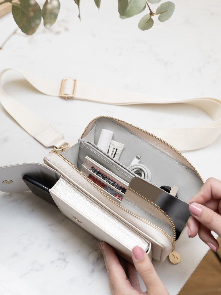 Mini Crossbody Bag Metallic Pearl