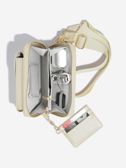 Mini Crossbody Bag Metallic Pearl