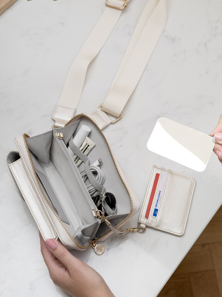Mini Crossbody Bag Metallic Pearl