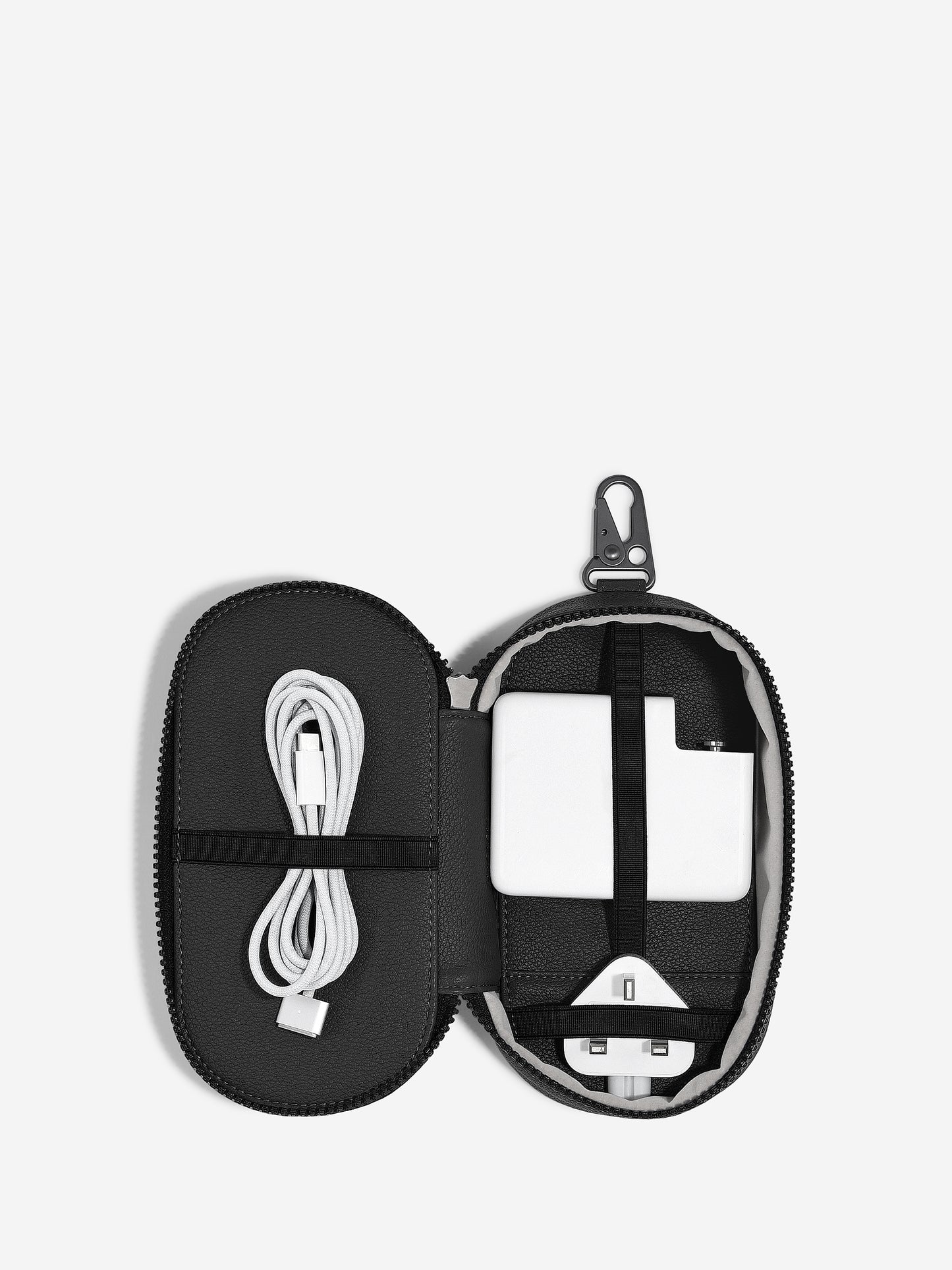 Black Canvas Laptop Charger Clip On