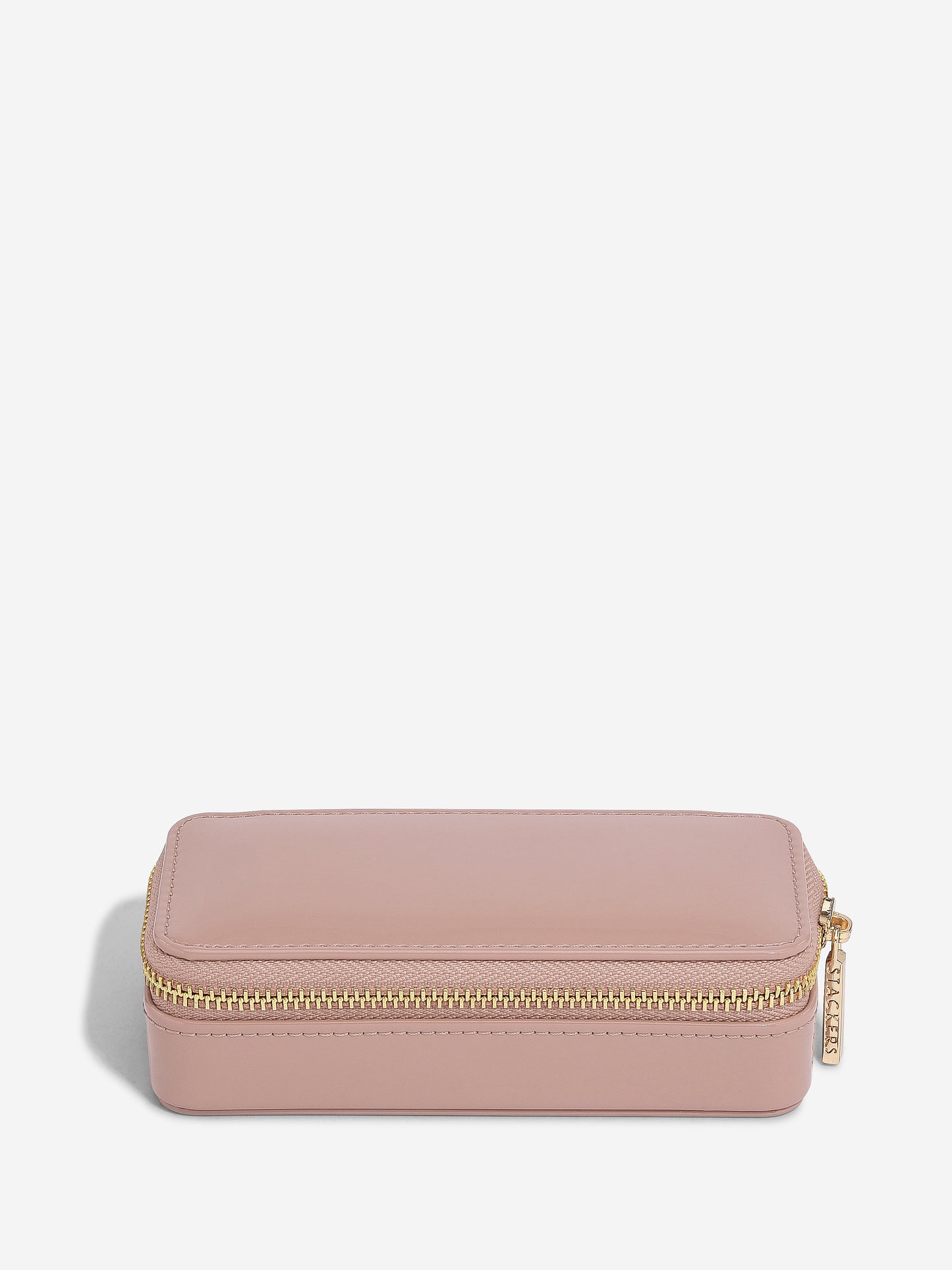 Zipped Travel Jewellery Box Patent Copper Rose