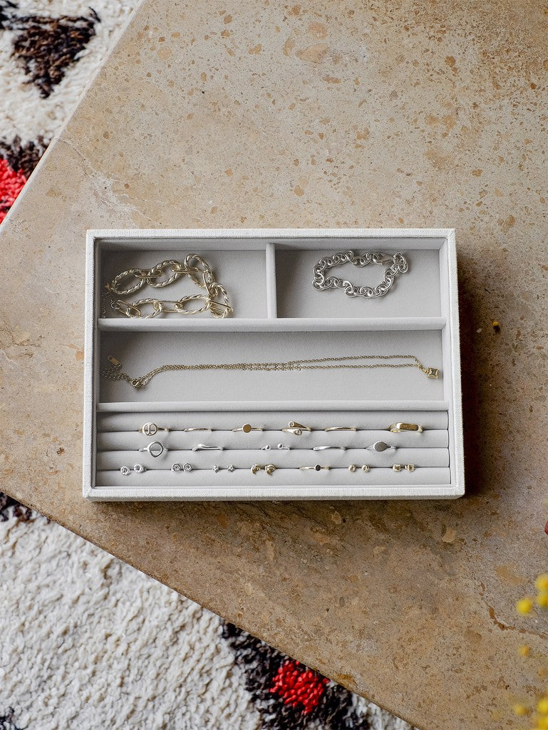 Classic Oatmeal & Linen Ring Bracelet Layer