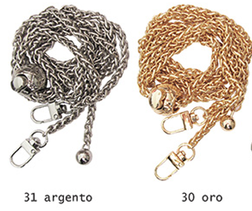 Bag Strap with Push Lock 12cm Silver