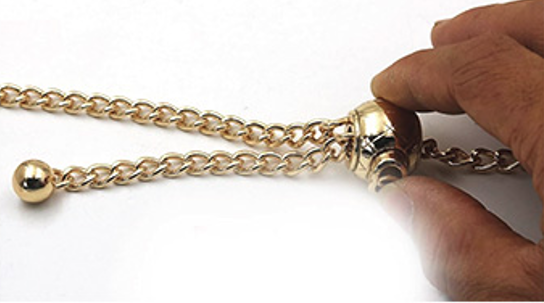 Bag Strap with Push Lock 12cm Silver