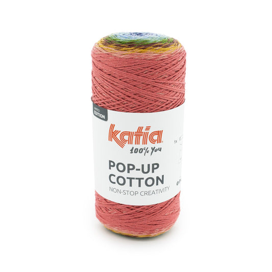 Popup Cotton Yarn 200G Col 304 Blue Green Red Brown