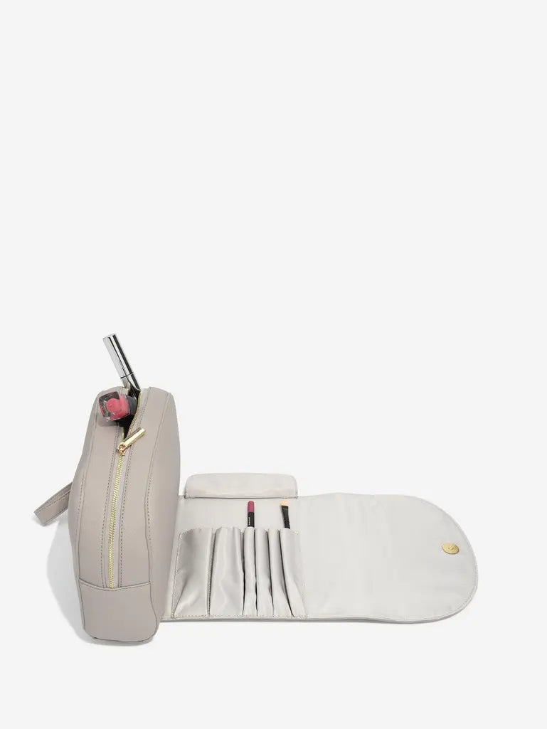 Wrap Around Makeup Bag Taupe
