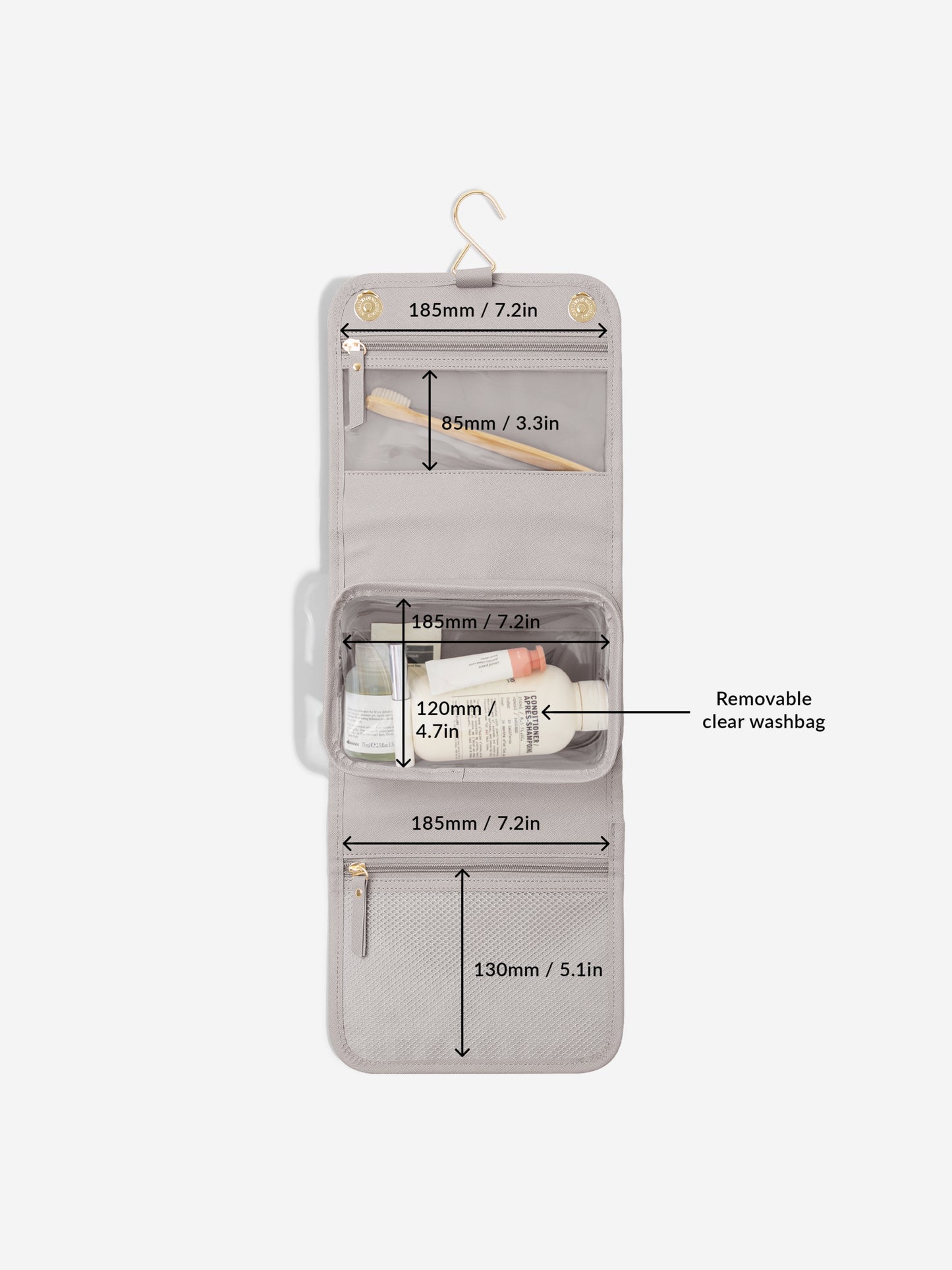 Hanging Washbag Taupe