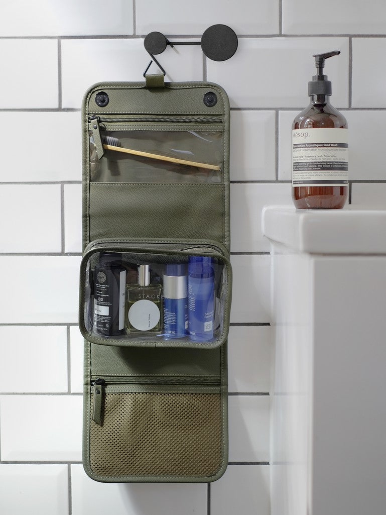 Hanging Washbag Olive Green