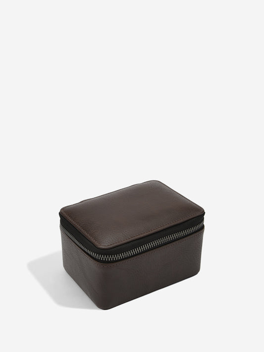 Zipped Travel Watch Box Brown