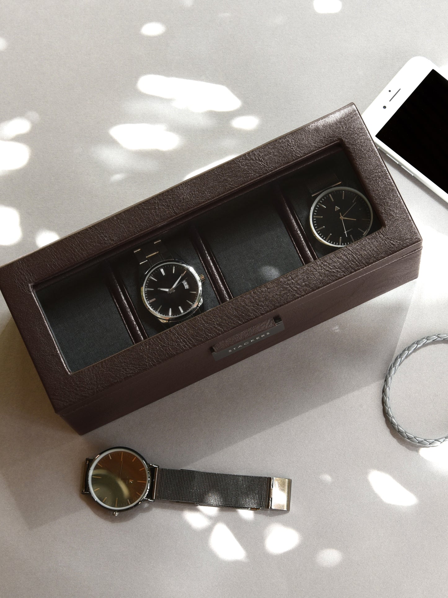 4 Piece Watch Box Brown