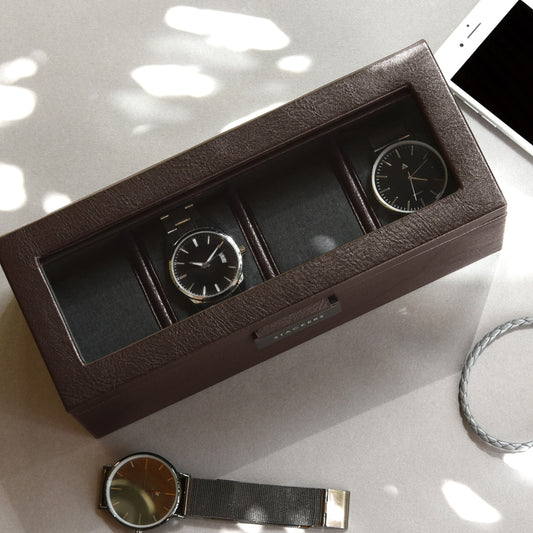 4 Piece Watch Box Brown