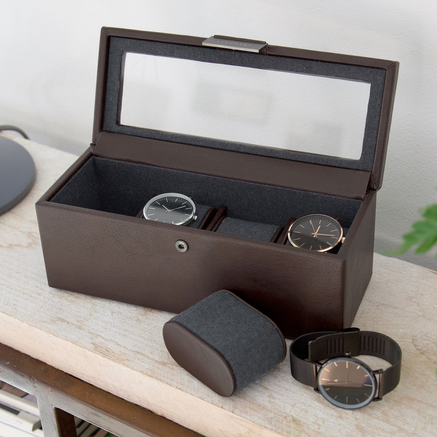 4 Piece Watch Box Brown