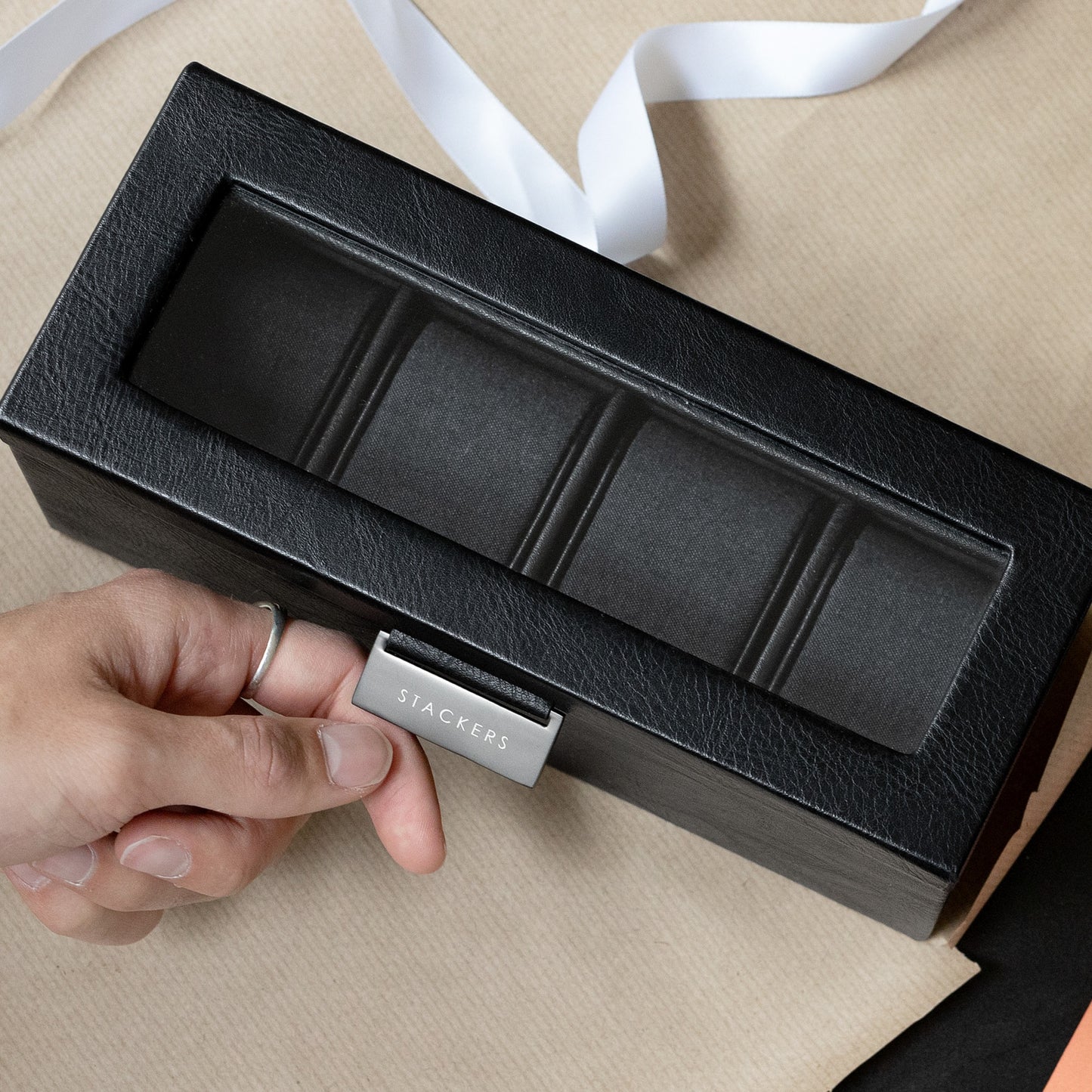 4 Piece Watch Box Black