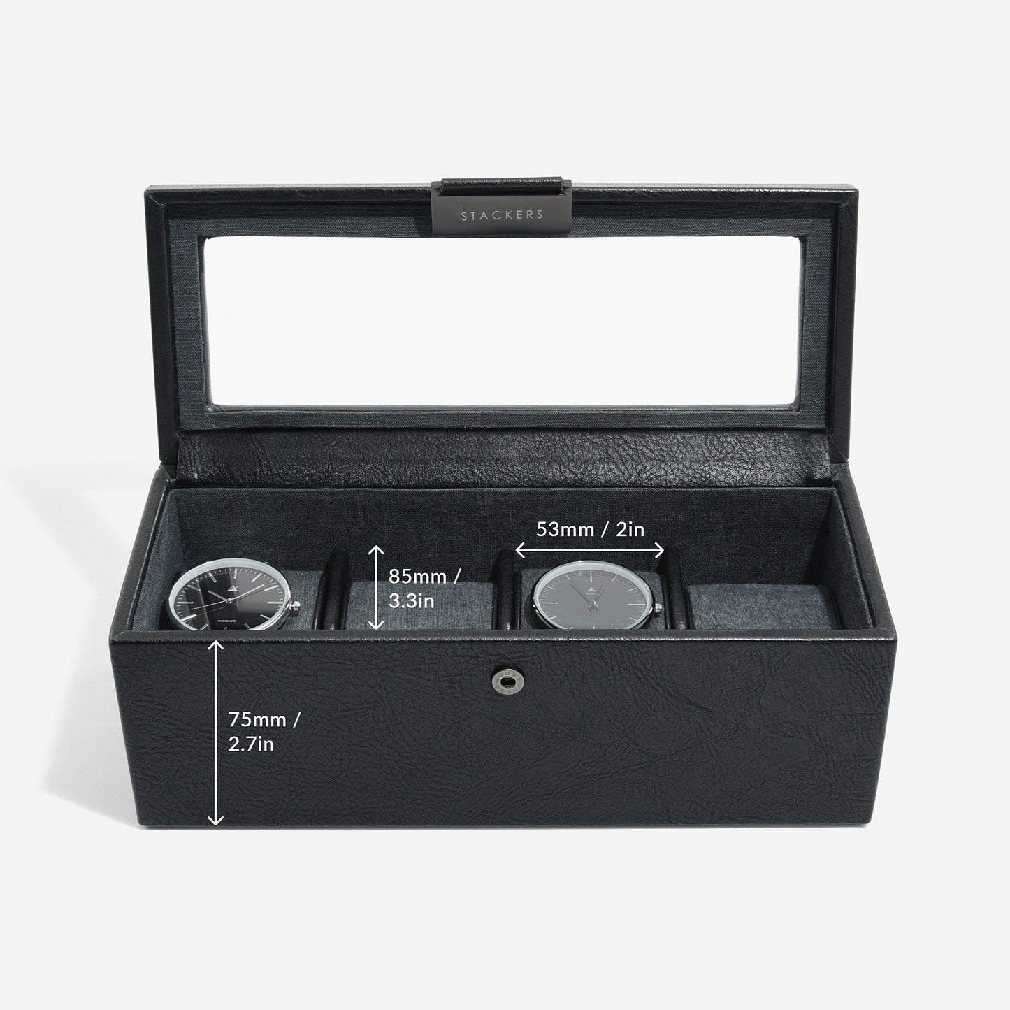 4 Piece Watch Box Black