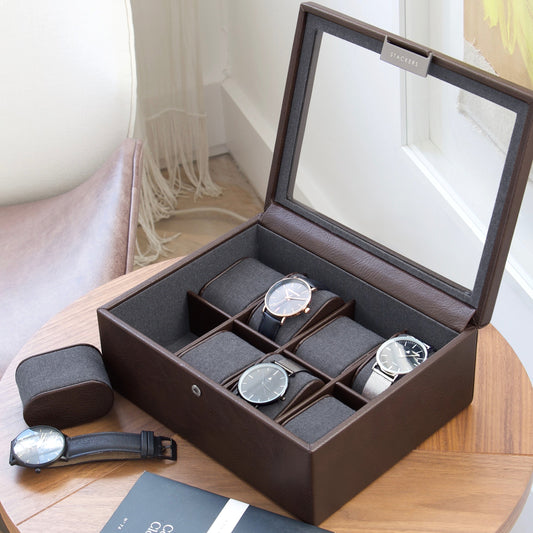 8 Piece Watch Box Brown