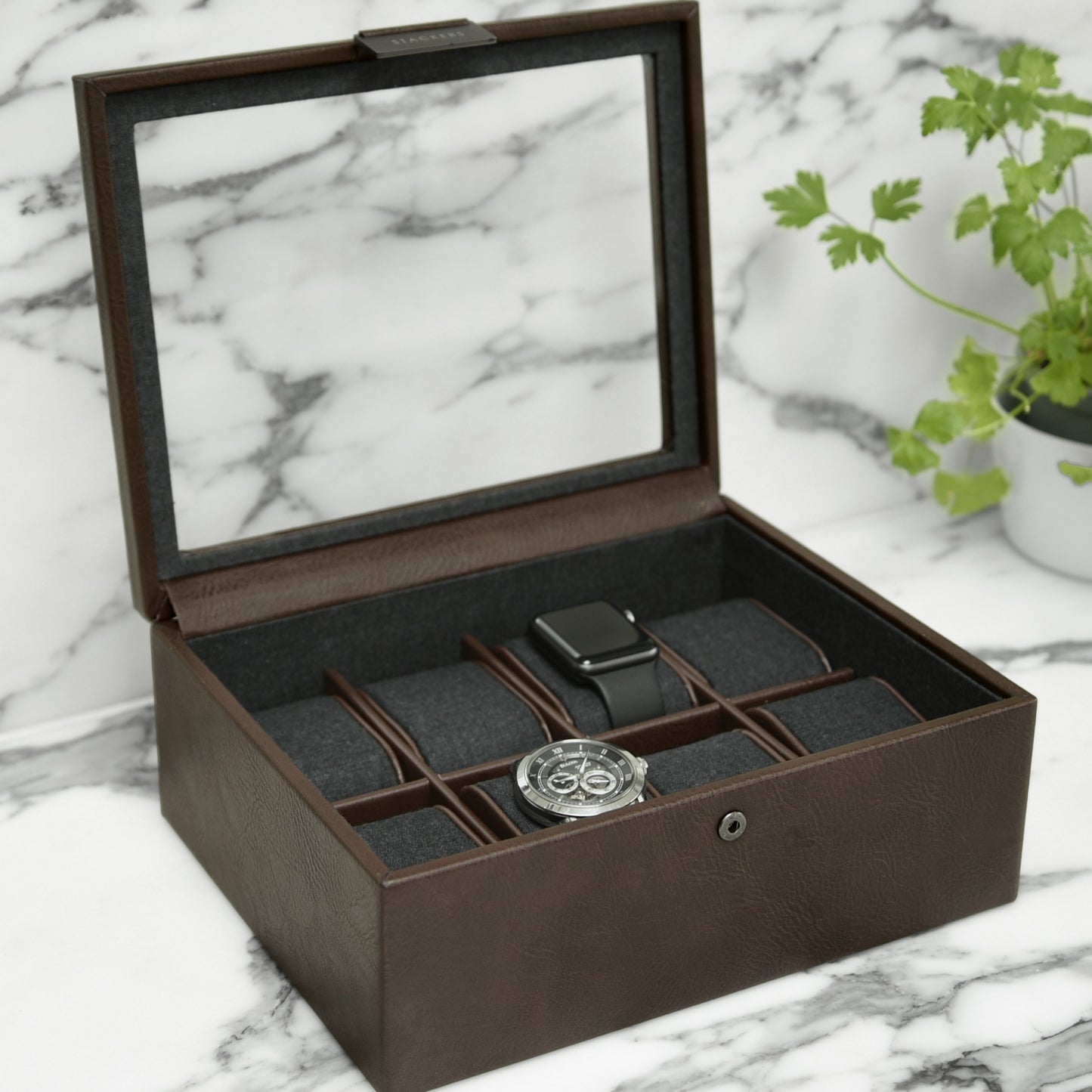 8 Piece Watch Box Brown