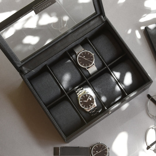 8 Piece Watch Box Black