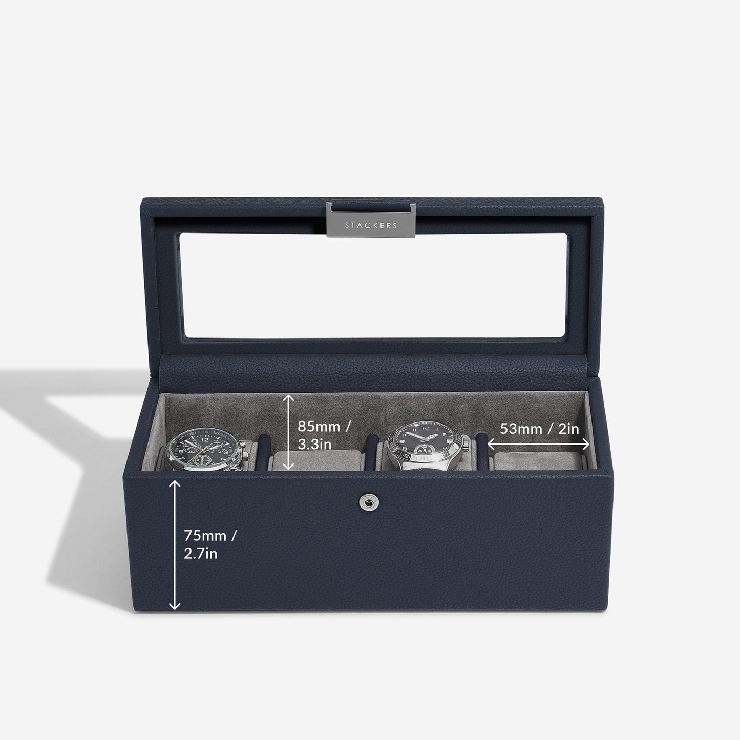 4 Piece Watch Box Navy Blue