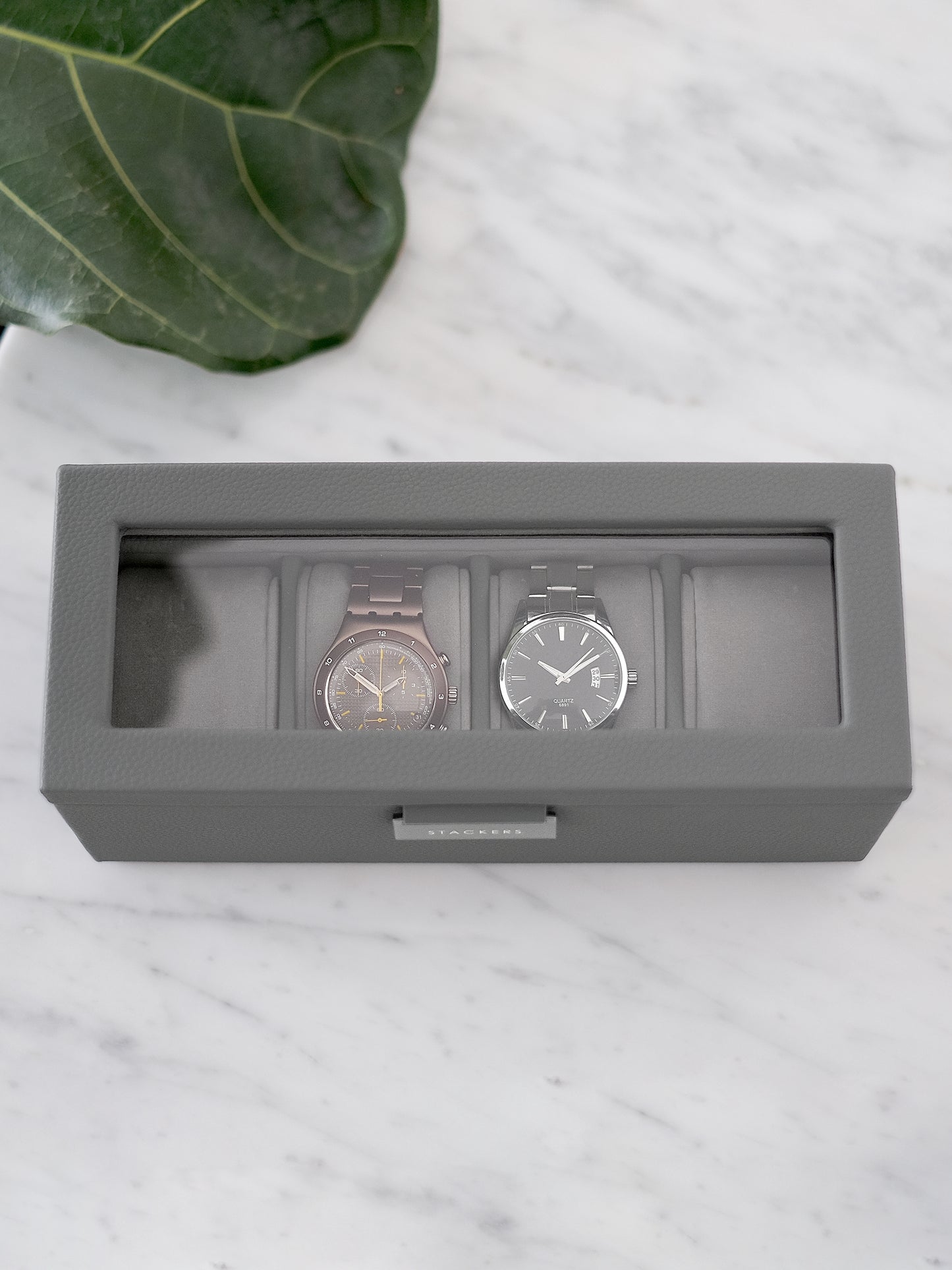 4 Piece Watch Box Slate Grey