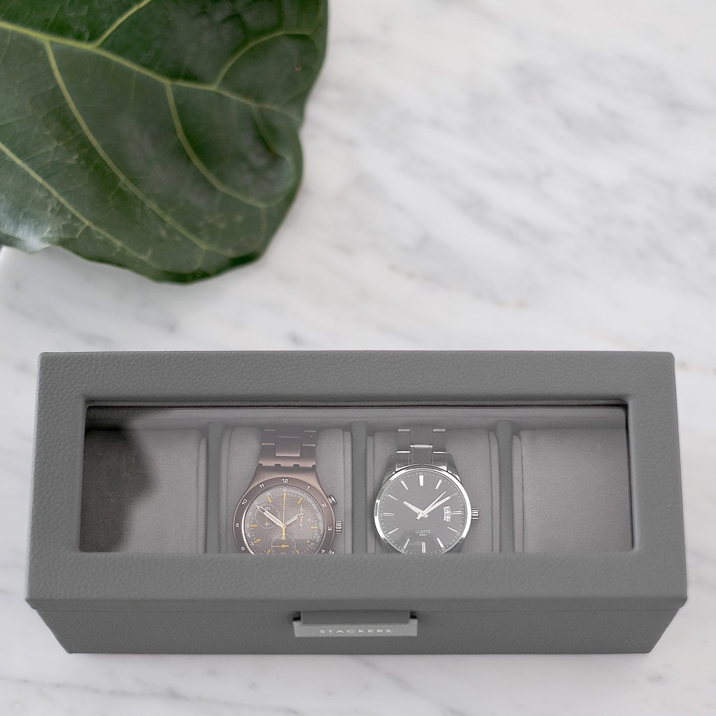 4 Piece Watch Box Slate Grey