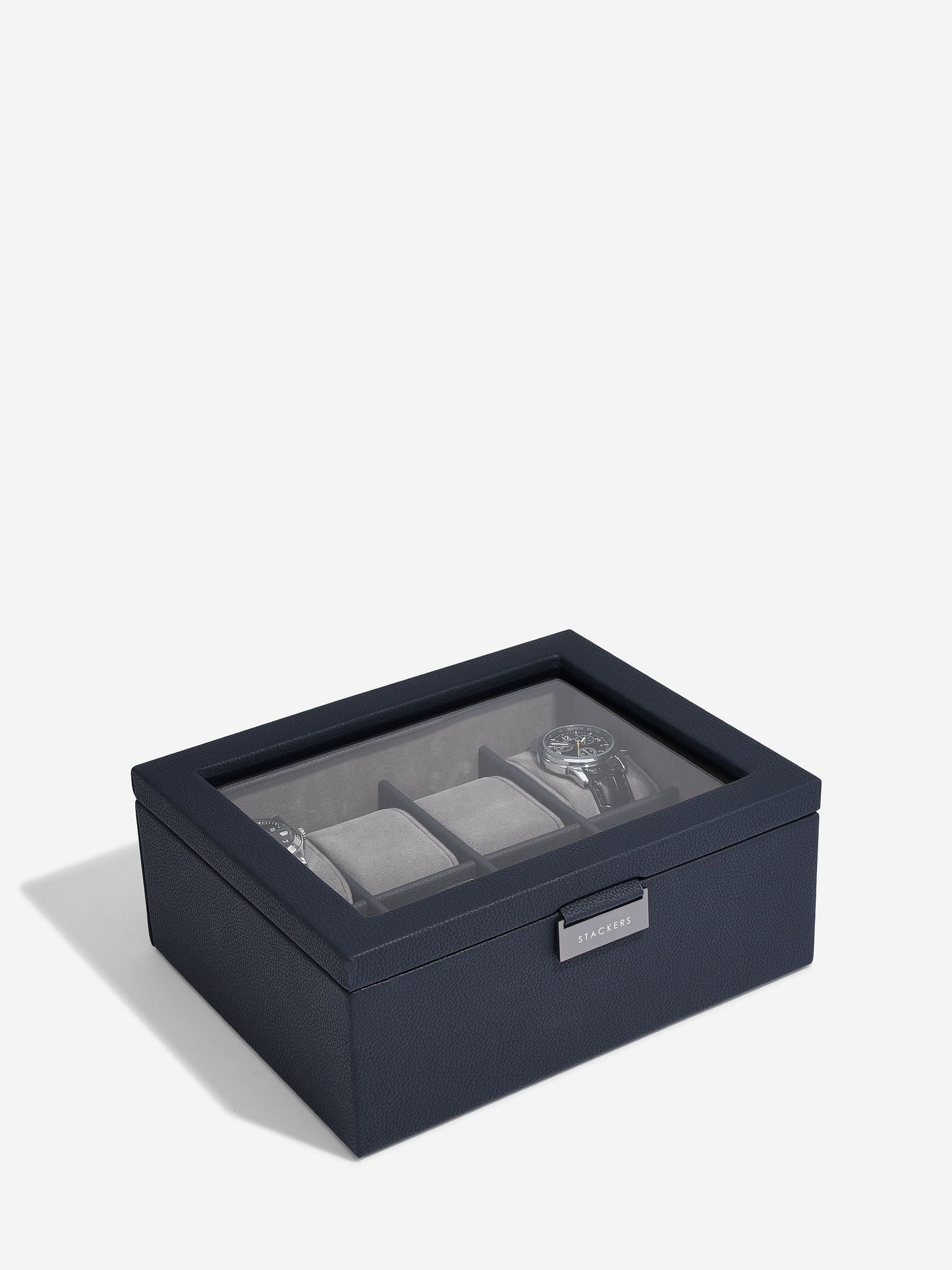 4 Piece Watch Box Navy Blue