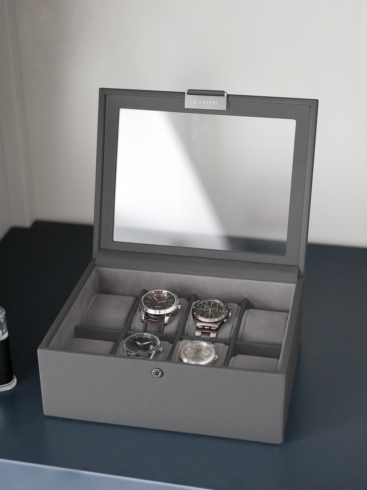 8 Piece Watch Box Slate Grey