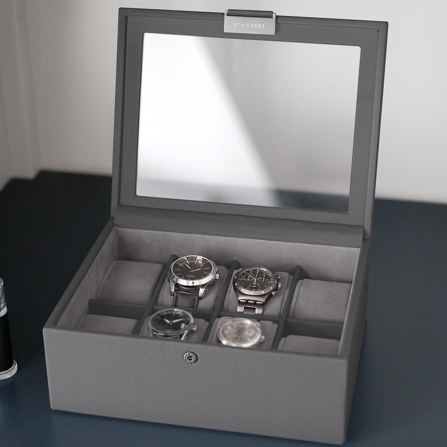 8 Piece Watch Box Slate Grey