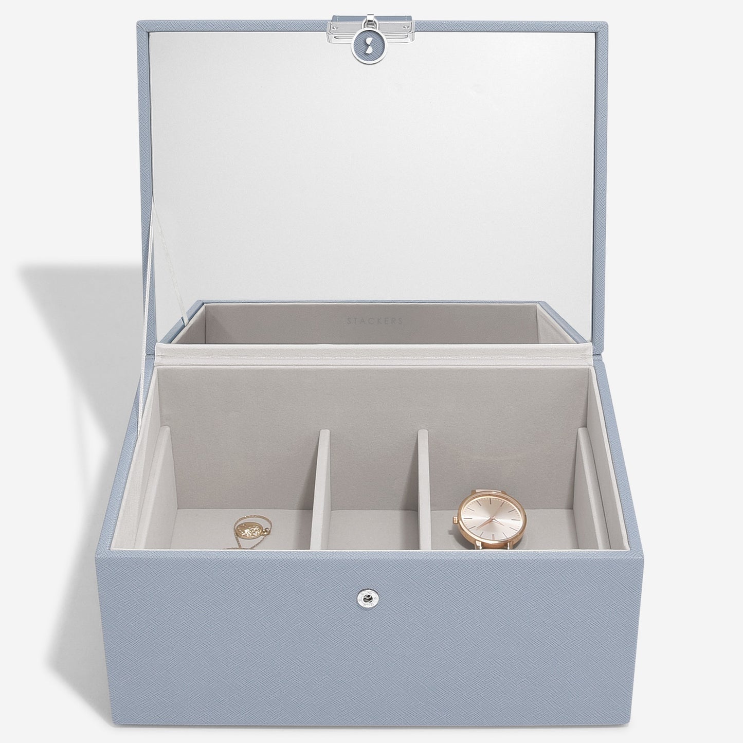 Luxury Dusky Blue Classic Jewellery Box