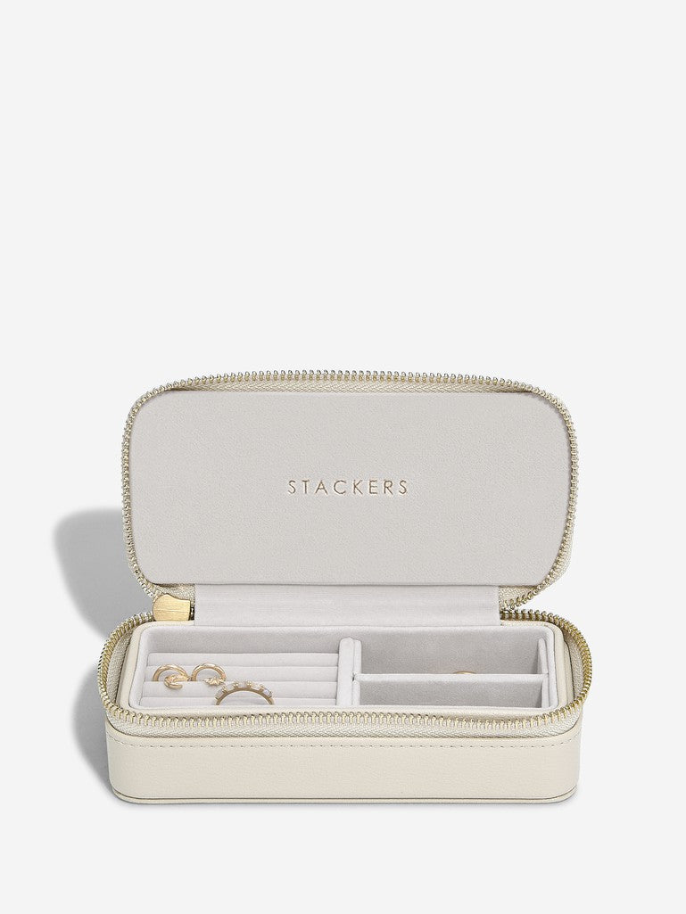 Zipped Travel Jewellery Box Oatmeal & Linen