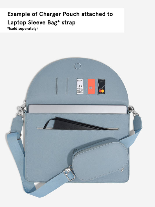 Dusky Blue Laptop Charger Clip On