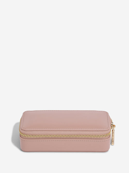 Zipped Travel Jewellery Box Patent Copper Rose