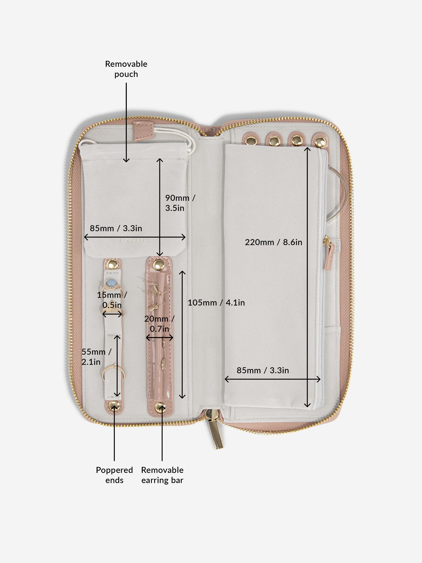 Jewellery Roll Patent Copper Rose