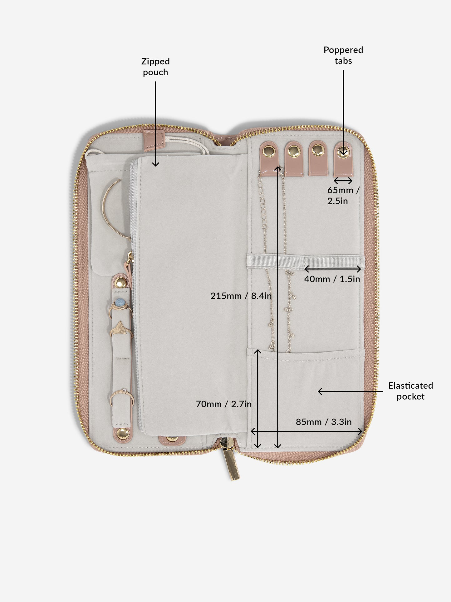 Jewellery Roll Patent Copper Rose