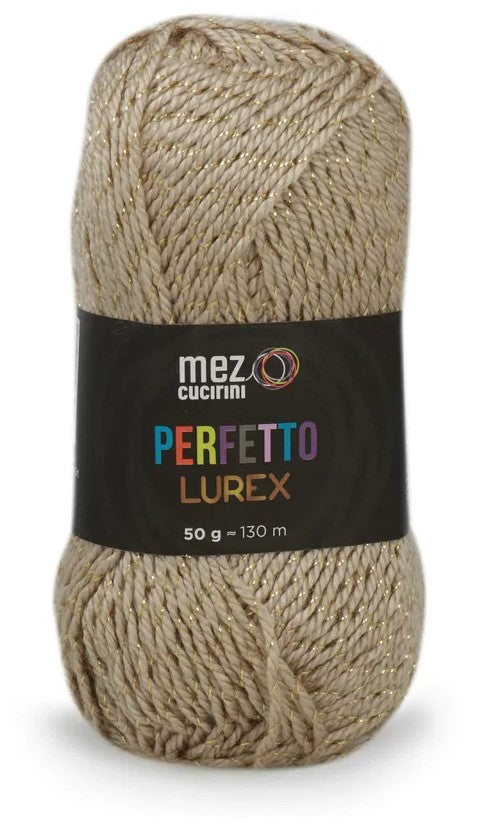 Perfetto Lurex 2030 Yarn 50G Natural Gold