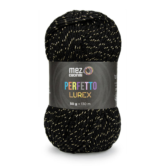 Perfetto Lurex 2070 Yarn 50G Black Gold