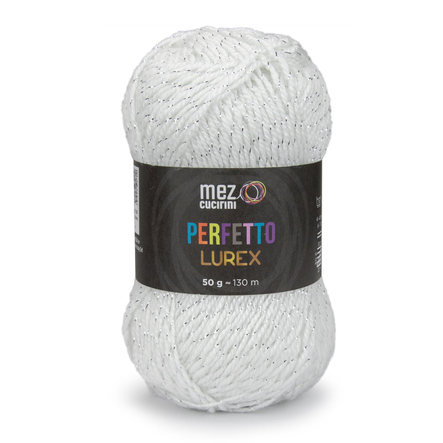Perfetto Lurex 2080 Yarn 50G White Silver